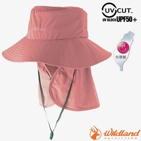 【荒野 WildLand】中性抗UV可脫式功能遮陽帽.防曬帽.護頸帽.休閒帽.大圓帽/WH1037-138 摩曼粉✿30E010